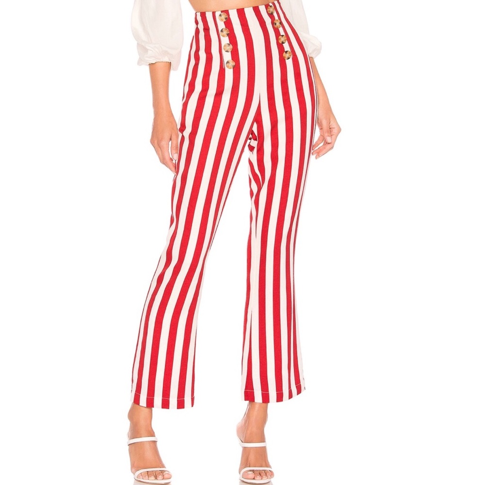 House of Harlow X Revolve Morris Pants in Red & White Stripe
